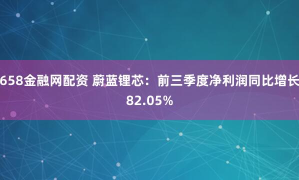 658金融网配资 蔚蓝锂芯：前三季度净利润同比增长82.05%