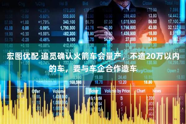 宏图优配 追觅确认火箭车会量产,不造20万以内的车,要与车企合作造车